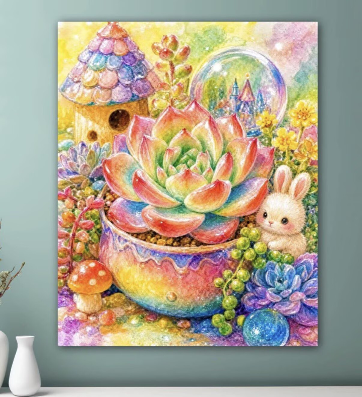 Succulent Set - 9CT 11ct Succulent Printed Kit Cross