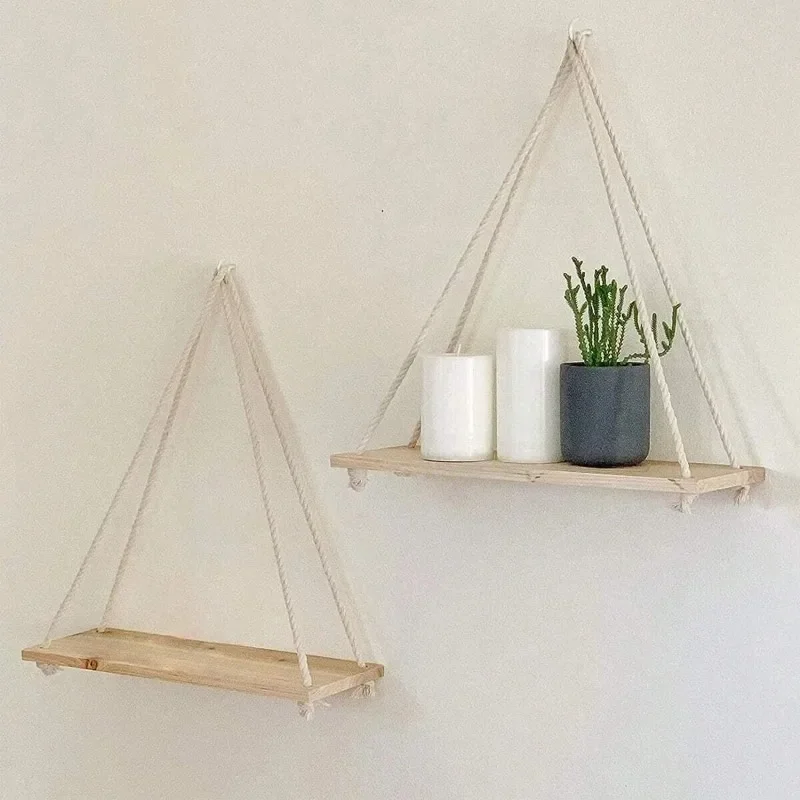 1PC Wooden Swing Hanging Hemp  - Pothos ulasan dan harga