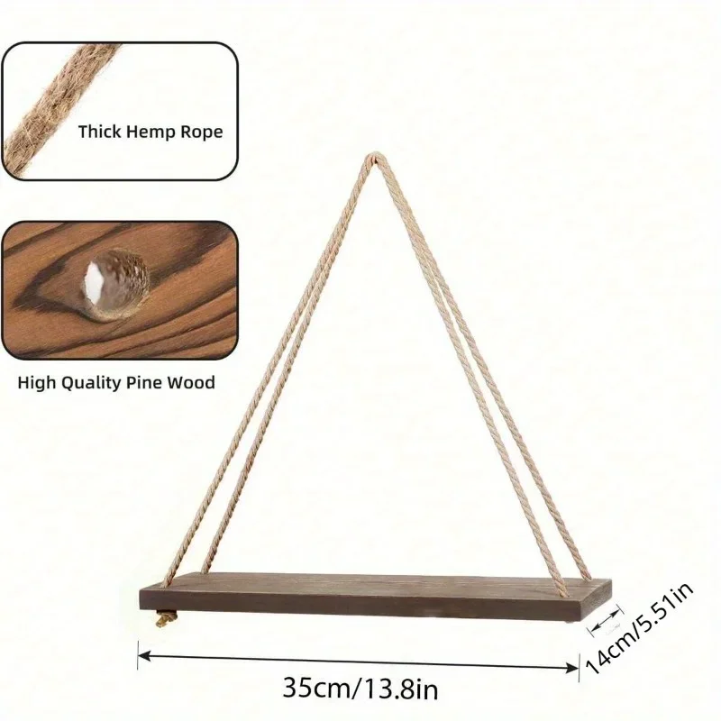1PC Wooden Swing Hanging Hemp  - Pothos ulasan dan harga