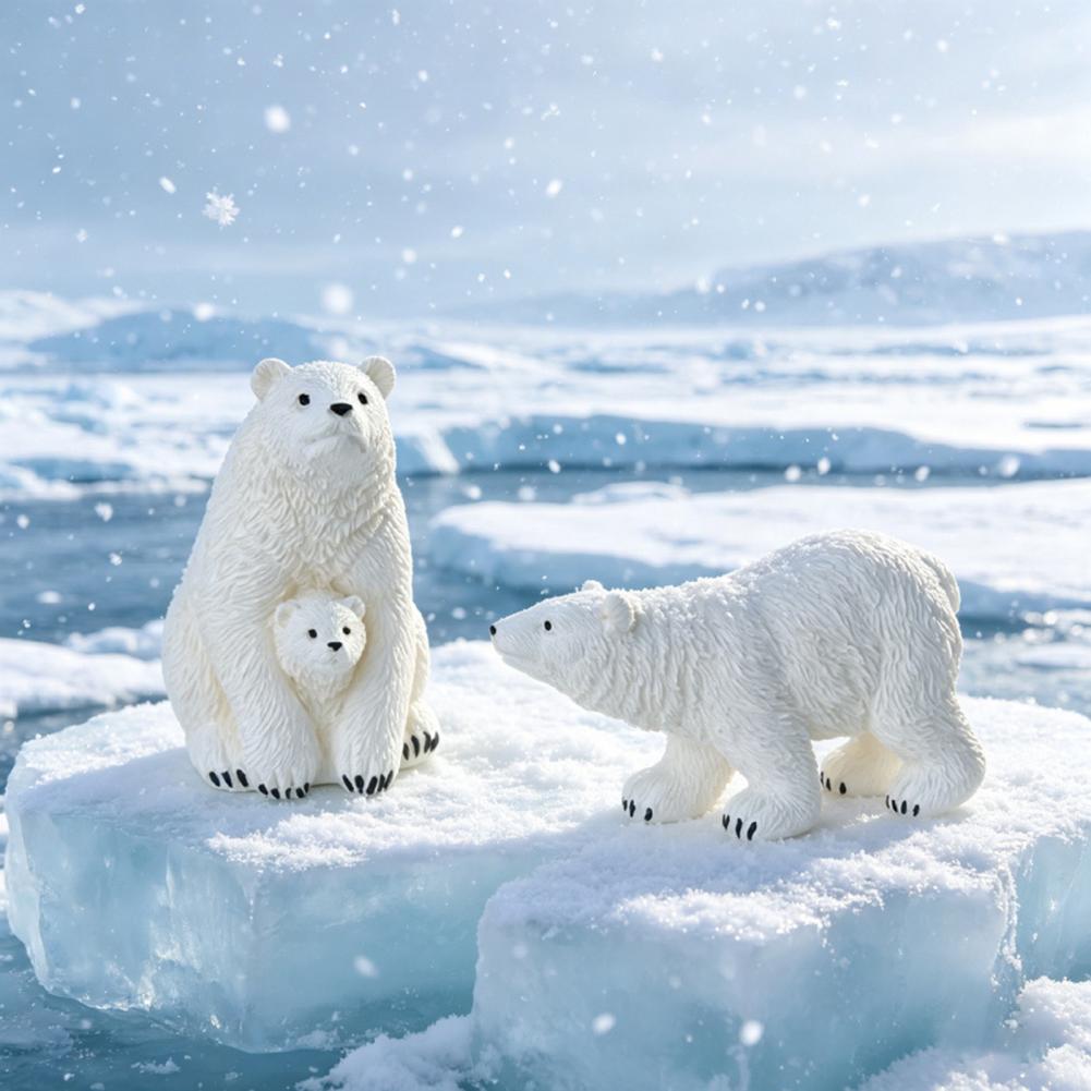 Miniature Polar Bear Figurines - Succulent Set ulasan dan harga