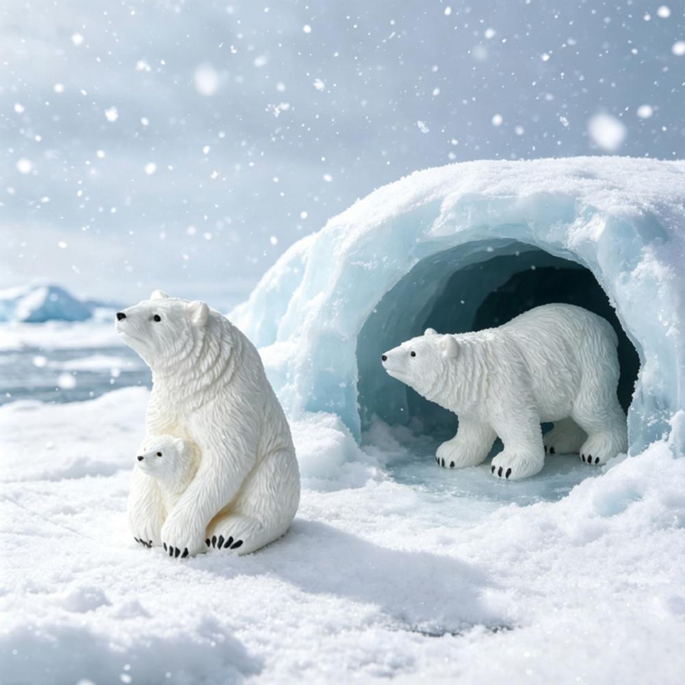 Miniature Polar Bear Figurines - Succulent Set ulasan dan harga