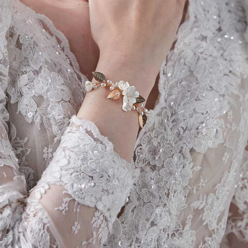 Ins Clay Flower Bridal Bracele - Snake Plant Ceramic ulasan dan harga