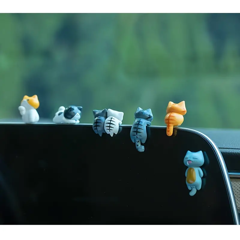 6pcs PVC Cartoon Cat Figurines - Pothos ulasan dan harga