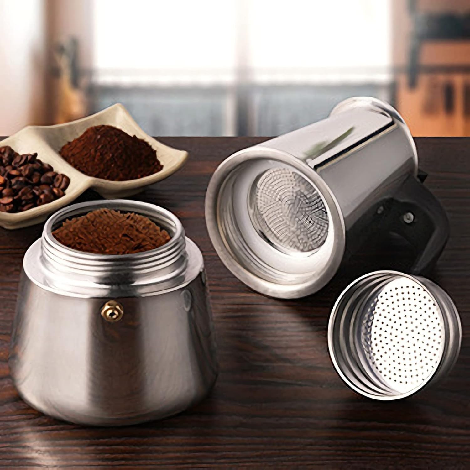 4/6/9 Cups Moka Pot Caffe Mach - Pothos ulasan dan harga